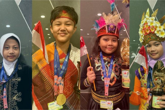 4 Anak SD di Pacitan Raih Prestasi Membanggakan di Kompetisi Sempoa Internasional