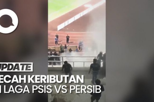 Detik-detik Kericuhan Warnai Laga PSIS Vs Persib di Stadion Jatidiri