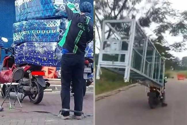 Kumpulan Potret Perjuangan Driver Ojol Melawan Hukum Gravitasi Newton