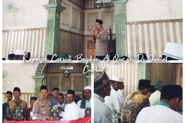 Kapolsek Cerme Bagikan Al Qur’an Di Jumat Curhat