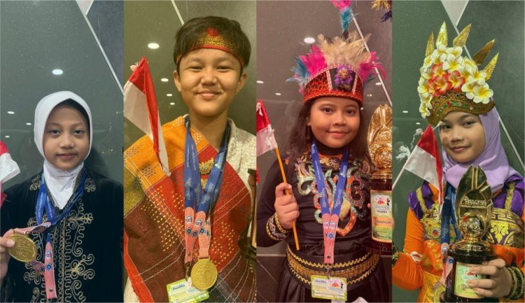 4 Anak SD di Pacitan Raih Prestasi Membanggakan di Kompetisi Sempoa Internasional