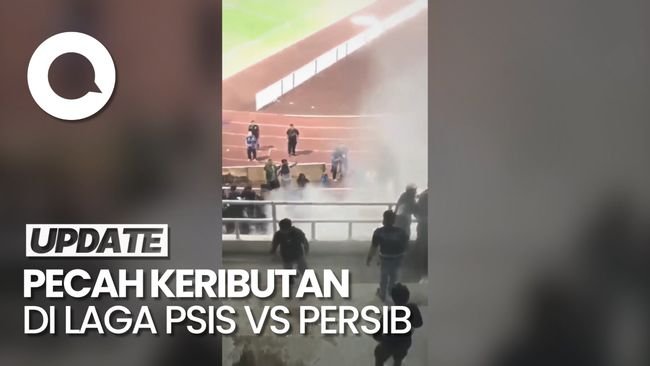 Detik-detik Kericuhan Warnai Laga PSIS Vs Persib di Stadion Jatidiri