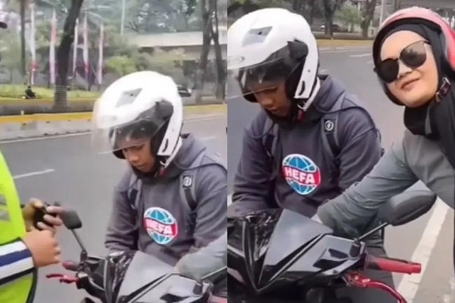 Tak Langsung Beri Tilang, Polisi Ini Menegur Pemotor yang Melakukan Pelanggaran