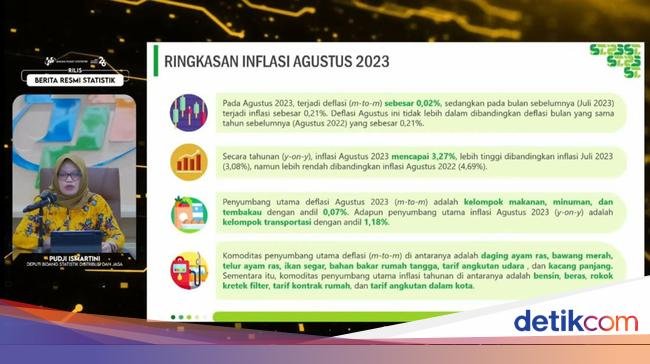 Ini Penyebab RI Deflasi 0,02% di Agustus 2023