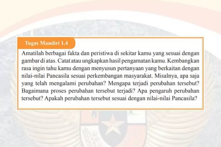 Nilai-Nilai Pancasila dalam Fakta dan Peristiwa Perkembangan Masyarakat, Kunci Jawaban PKn Kelas 9 Halaman 20