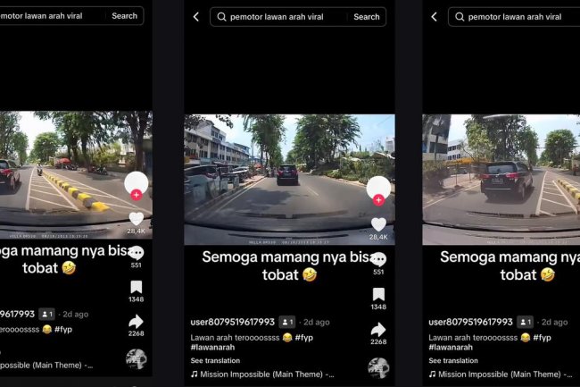 Takut Diserempet, Pemotor Lawan Arah Ini Mengalah dan Tinggalkan Motornya