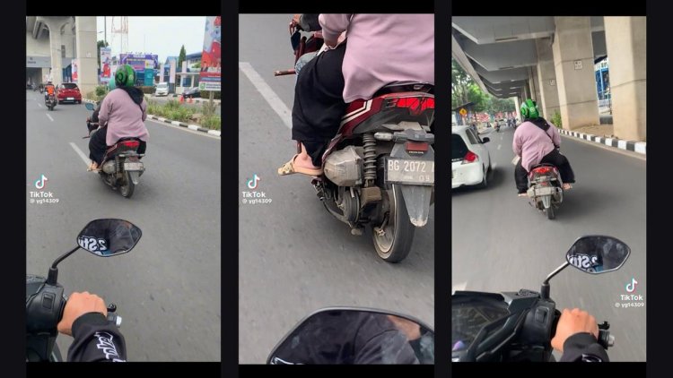 Berbahaya, Motor Driver Ojol Ini Dipakai Angkut Penumpang Tanpa Menggunakan Penutup CVT