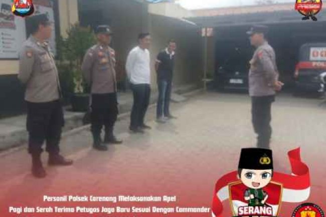 Polsek Carenang Polres Serang  Cek Kesiapan Anggota
