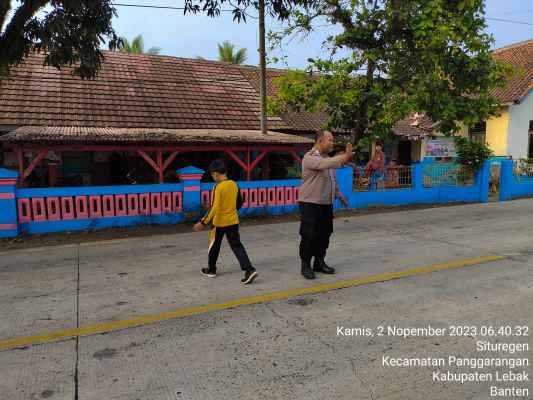 Bhabinkamtibmas Polsek Panggarangan Polres Lebak Giat Strong Point