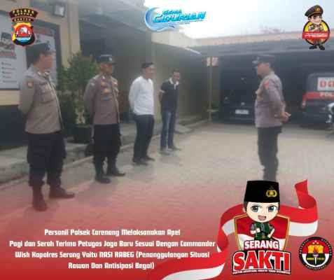 Polsek Carenang Polres Serang  Cek Kesiapan Anggota