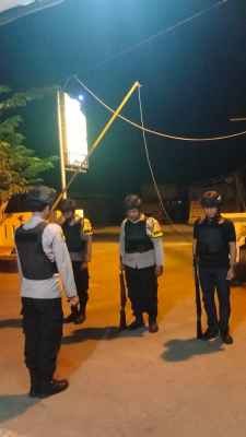 Siap Siaga, Polsek Pontang Polres Serang  Sispam Mako Malam Hari