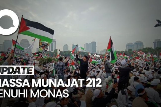 Penampakan Kawasan Monas Dipenuhi Massa Aksi Munajat 212