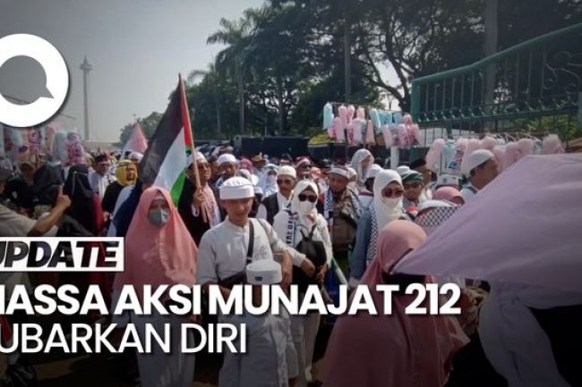 Aksi Munajat 212 Selesai, Massa Aksi Bubar Tinggalkan Monas