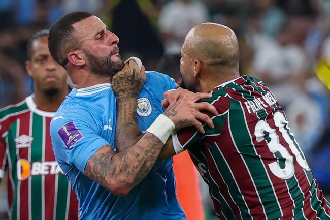 Foto: Momen Pertengkaran Dua Veteran Kyle Walker dan Felipe Melo setelah Laga Final Piala Dunia Antarklub 2023