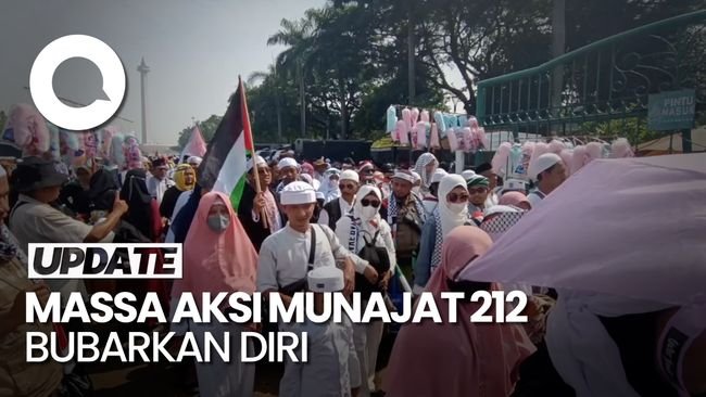 Aksi Munajat 212 Selesai, Massa Aksi Bubar Tinggalkan Monas