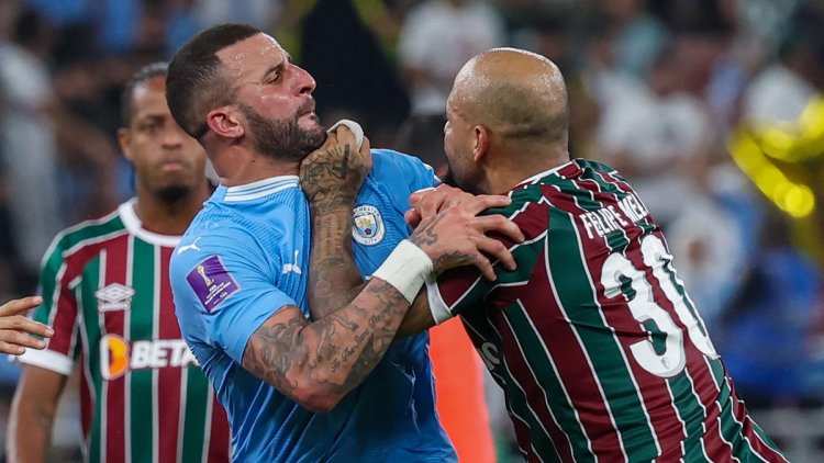 Foto: Momen Pertengkaran Dua Veteran Kyle Walker dan Felipe Melo setelah Laga Final Piala Dunia Antarklub 2023