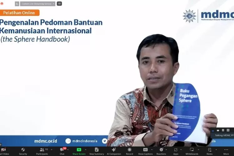 Standarisasi Bantuan Kemanusiaan Internasional, MDMC Gelar Pelatihan Online Sphere Handbook