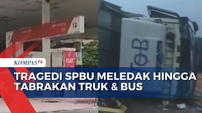 Sejumlah Peristiwa Ledakan SPBU, Perampokan Rumah Anggota Brimob Hingga Kecelakaan Truk dan Bus