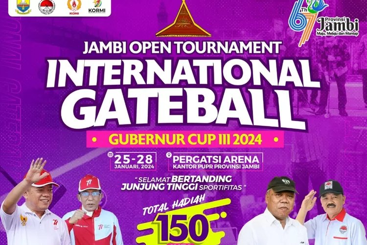 Ayo Ikuti Jambi Open Turnamen Gateball Internasional Gubernur Cup III 2024,  Rebut Hadiah Total Seratusan Juta