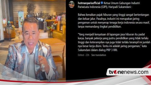 Ribut soal Pajak Hiburan, Hotman Paris Bocorkan Beban Konsumen