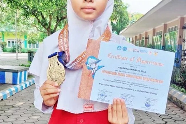 SD Islamic Global School Malang; Raih Medali Emas Kejuaraan Karate Internasional