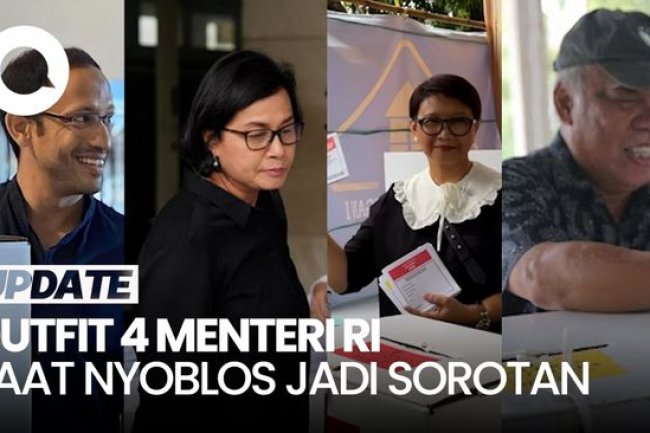 4 Menteri RI Kompak Kenakan Outfit Hitam Saat Nyoblos