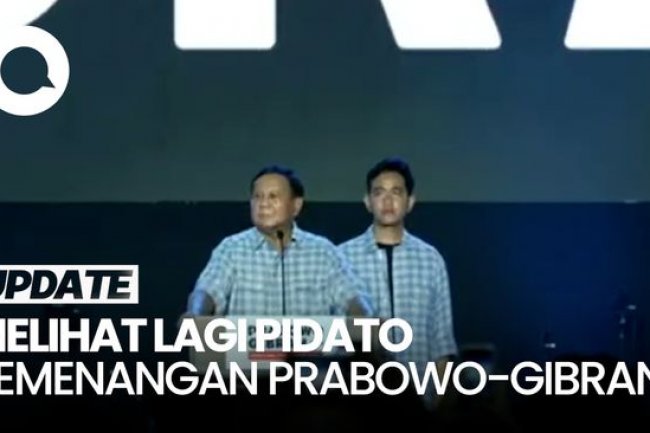 Pidato Kemenangan Prabowo-Gibran Hasil Quick Count