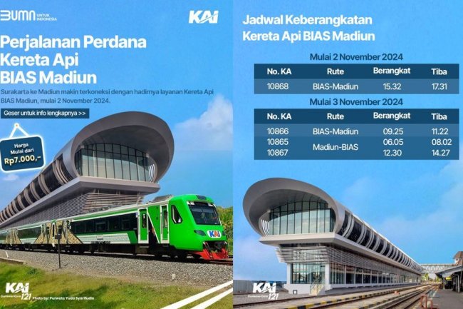 Berikut Rute, Jadwal dan Tarif Lengkap Kereta Api Bandara Internasional Adi Soemarmo (KA BIAS) Tarif Mulai Rp. 7.000,- » JOGLOSEMAR NEWS