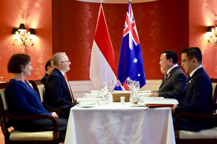 FOTO: Prabowo dan PM Australia Santap Pagi Bahas Kerjasama Pertahanan dan Ekonomi