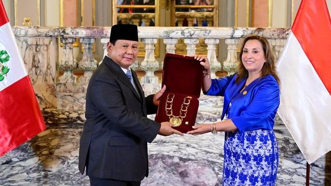 Peru Beri Penghargaan 'Tanda Kehormatan Tertinggi' kepada Prabowo