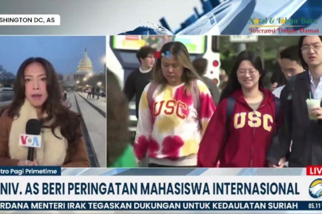 Laporan VOA untuk Metro TV: Universitas Amerika Beri Peringatan Mahasiswa Internasional