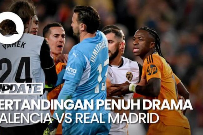 Video: Main Dengan 10 Pemain, Real Madrid Kalahkan Valencia 2-1