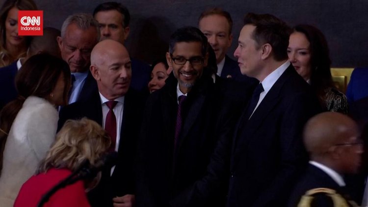 VIDEO: Elon Musk, Jeff Bezos hingga Obama Hadir di Pelantikan Trump