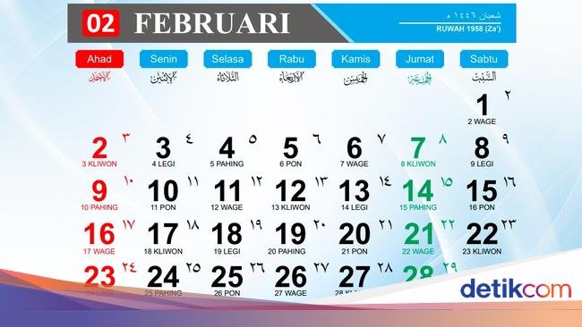 Daftar Hari Besar Februari 2025 Nasional dan Internasional, Cek di Sini!