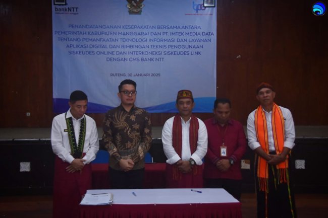 Pemkab Manggarai Tanda Tangani Kesepakatan Bersama Dengan PT Imtek Media Data Tentang Pemanfaatan Teknologi Informasi dan Layanan Aplikasi Digital