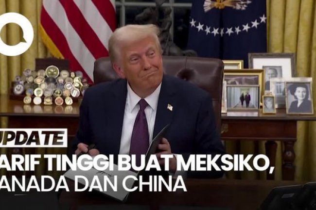 Video Trump Resmi Teken Tarif Impor Tinggi Buat Meksiko, Kanada dan China