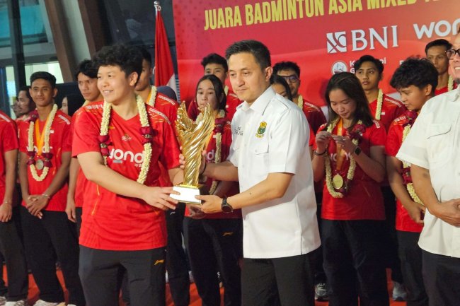Kemenpora Bersama PBSI Sambut Sang Juara Badminton Asia Mice