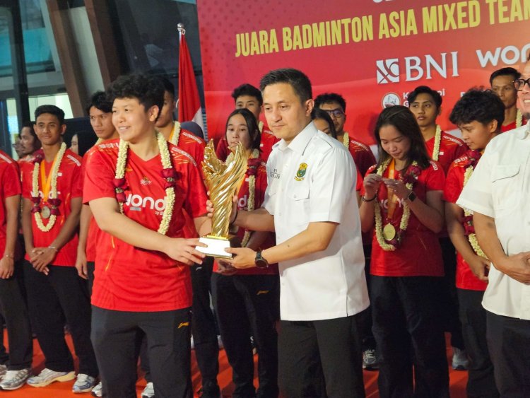 Kemenpora Bersama PBSI Sambut Sang Juara Badminton Asia Mice