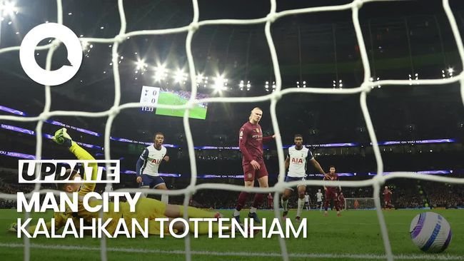 Video Gol Tunggal Haaland Menangkan Man City di Markas Tottenham