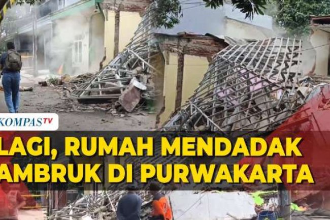 Peristiwa Rumah di Purwakarta Mendadak Ambruk, Penghuninya Histeris dan Pingsan