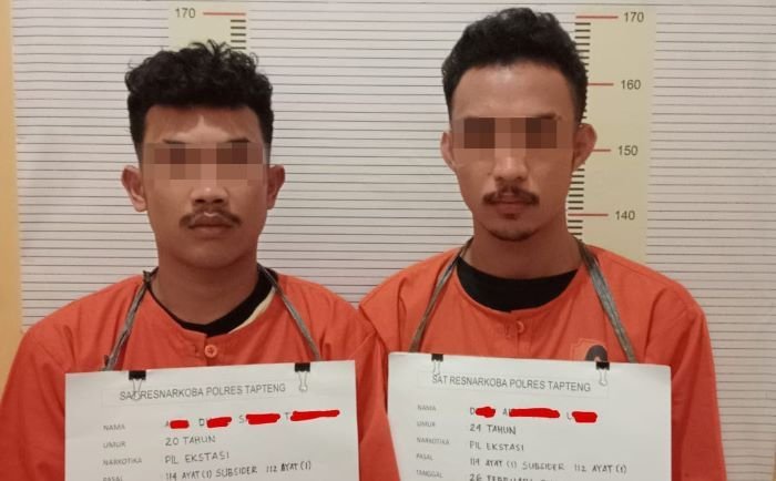 Polres Tapteng Tangkap Dua Pengedar Ekstasi yang Dipasok dari Medan