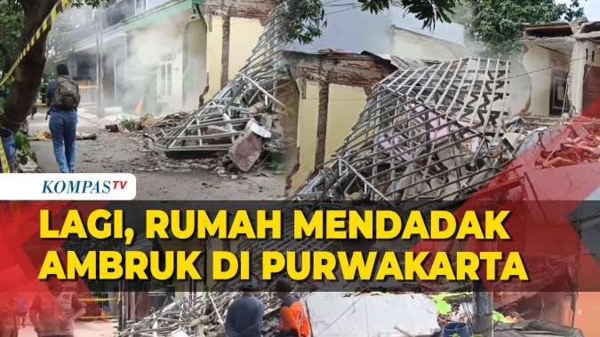 Peristiwa Rumah di Purwakarta Mendadak Ambruk, Penghuninya Histeris dan Pingsan