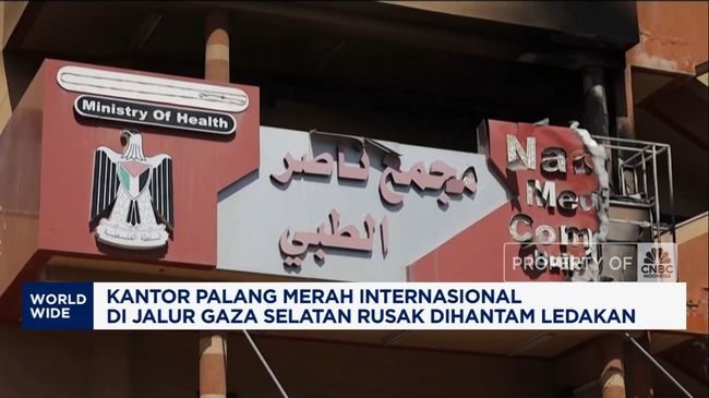 Video:Kantor Palang Merah Internasional di Gaza Rusak Dihantam Ledakan