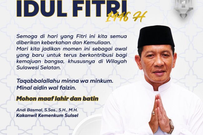 Jaga Kekompakan dan Kebersamaan, Kakanwil Kemenkum Sulsel Titip Pesan Idulfitri Kepada Pegawai
