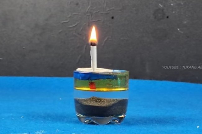 Rugi Gak Coba! Modal Pasir, Gelas, Minyak Goreng Jadi Alat Pembasmi Nyamuk dari Barang Bekas