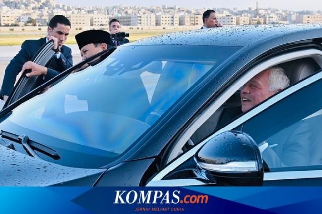 Momen Raja Yordania Setir Mobil Sendiri Antar Prabowo dari Bandara ke Hotel