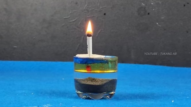 Rugi Gak Coba! Modal Pasir, Gelas, Minyak Goreng Jadi Alat Pembasmi Nyamuk dari Barang Bekas