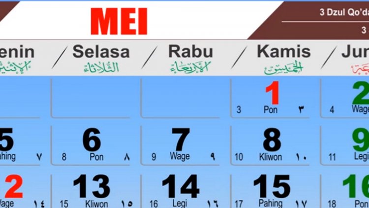 Daftar Tanggal Merah dan Peringatan Hari Nasional dan Internasional di Bulan Mei 2025