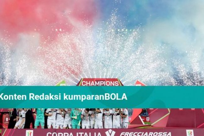 Foto: Bologna Angkat Trofi Coppa Italia, AC Milan Gigit Jari