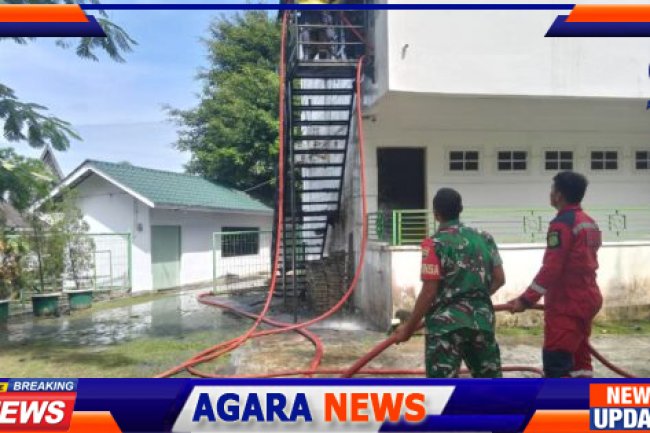 Babinsa Koramil 0201-05/MB Memonitor Peristiwa Kebakaran